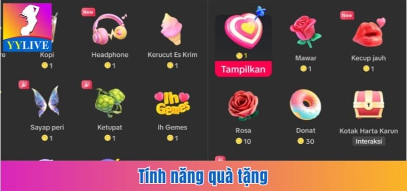 QQlive App | Ứng Dụng Livestream Và Giải Trí Đẳng Cấp 2025 3 Tính năng quà tặng