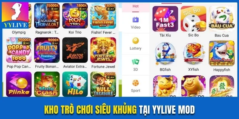 Chơi game không giới hạn tại YYlive bản mod